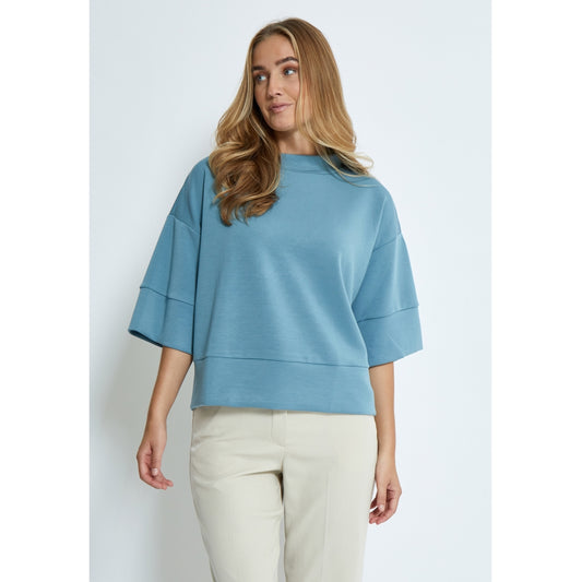 PEPPERCORN DICETTE HALF SLEEVE BLOUSE | SMOKE BLUE