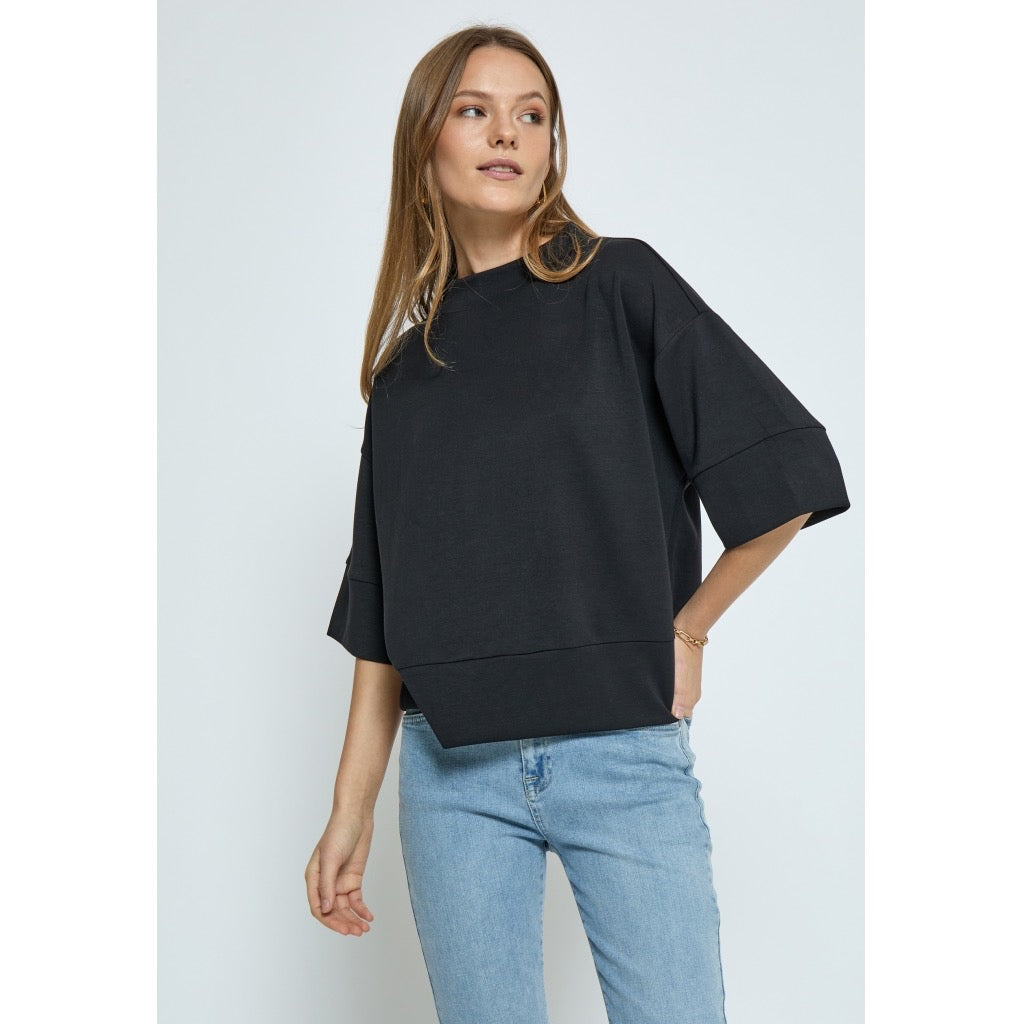 PEPPERCORN DICETTE HALF SLEEVE BLOUSE | BLACK