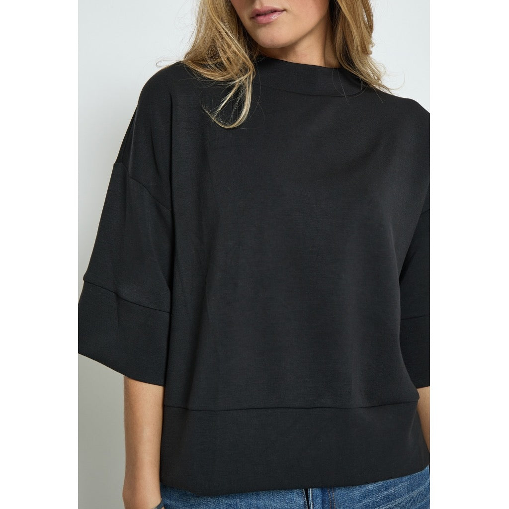 PEPPERCORN DICETTE HALF SLEEVE BLOUSE | BLACK