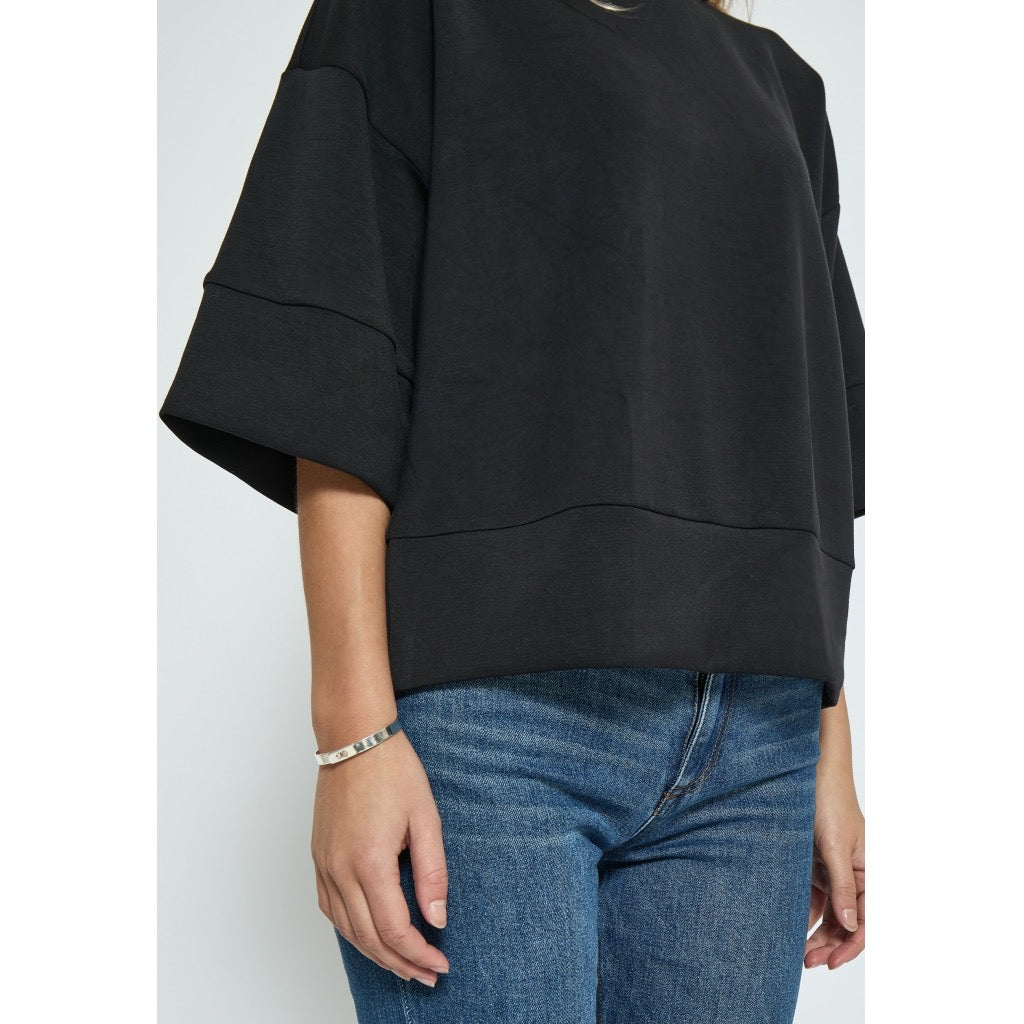 PEPPERCORN DICETTE HALF SLEEVE BLOUSE | BLACK