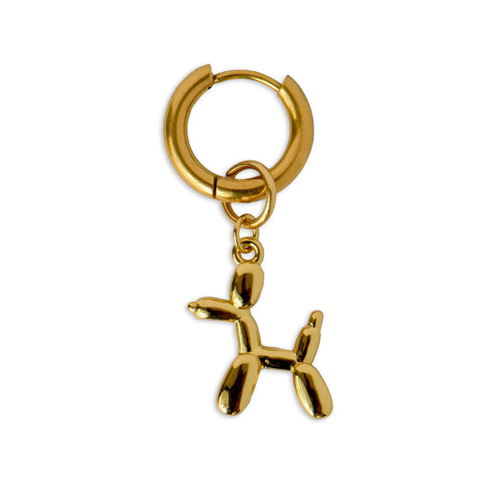 ANNEDAY JEFF KOONS GOLDEN DOG EARRING