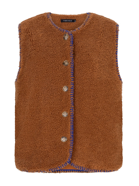 YDENCE GILET EVELYNN | CAMEL/BLUE