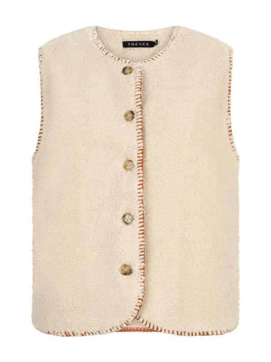 YDENCE GILET EVELYNN | OFF-WHITE/CAMEL