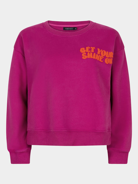 YDENCE SWEATER 'GET YOUR SHINE ON' | FUCHSIA PURPLE