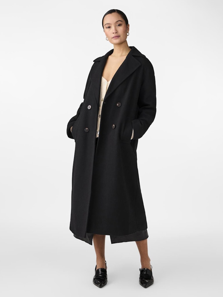 YAS MARGOT LS LONG COAT | ZWART