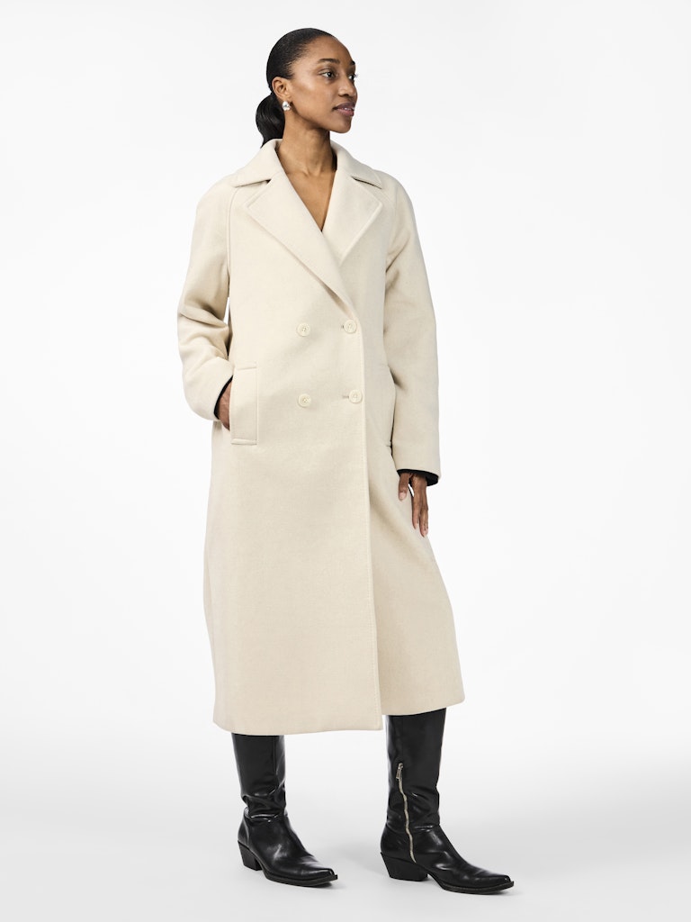 YAS MARGOT LS LONG COAT | BEIGE