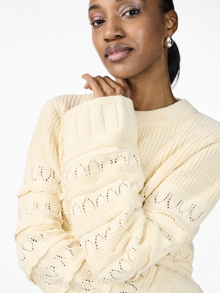 YAS TIMU LS KNIT PULLOVER | BEIGE