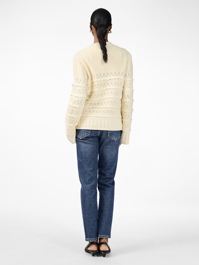 YAS TIMU LS KNIT PULLOVER | BEIGE