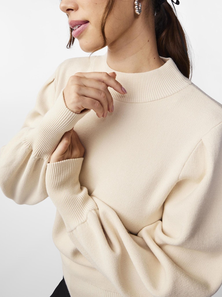 YAS FONNY LS KNIT PULLOVER | BIRCH