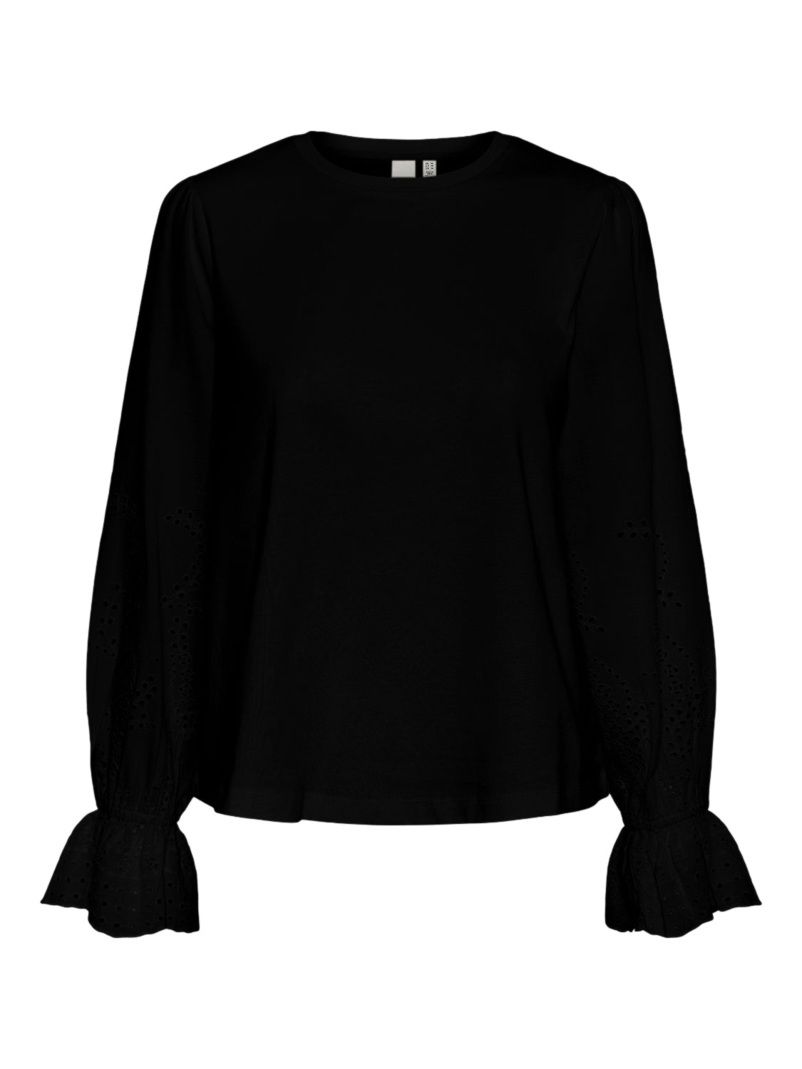 YAS LEX LS EMBROIDERY SLEEVE TOP